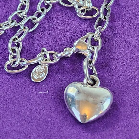 💜Premier "Luv It" Silver Plated Heart Shaped Anklet - Picture 4 of 11